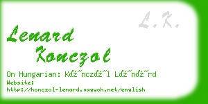 lenard konczol business card